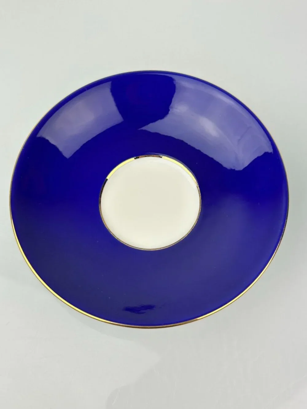 Aynsley Millennium Limited Edition Cobalt Bird Floral Teacup Saucer Set England